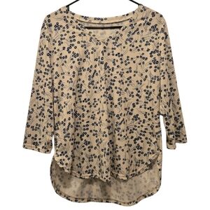 Cottagecore Ditsy Floral Floral 3/4 Women’s Tee Whimsical Style Very Soft Sz L